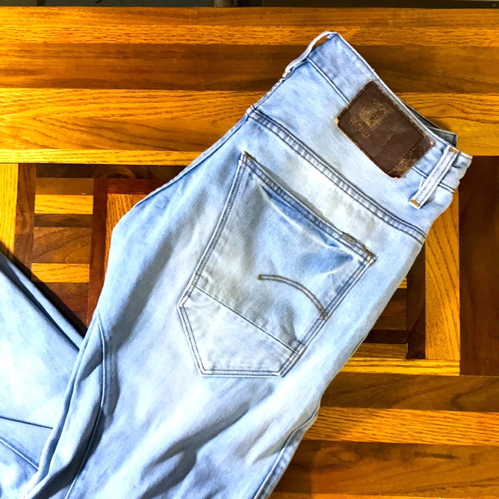 G-Star Raw mens 31x32 slim fit light blue jeans